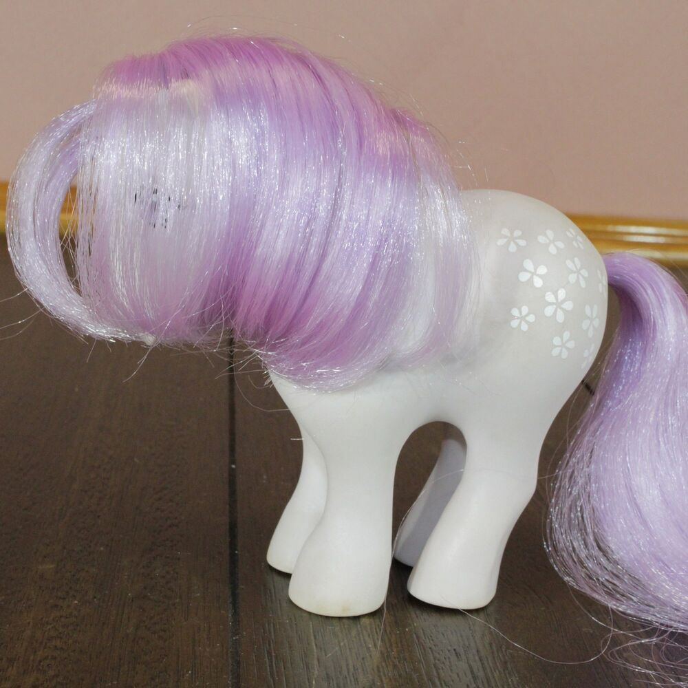Vintage 1982 My Little Pony G1 Blossom Purple Pony w/Lilac Hair & Comb Hasbro